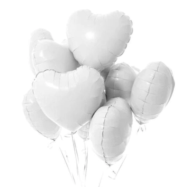 Globo Metalizado Corazón Blanco 18" (45 cm)