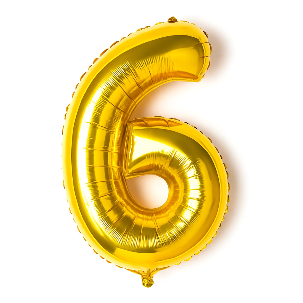 Globo Metalizado Dorado Gigante 32" (81 cm) N°6