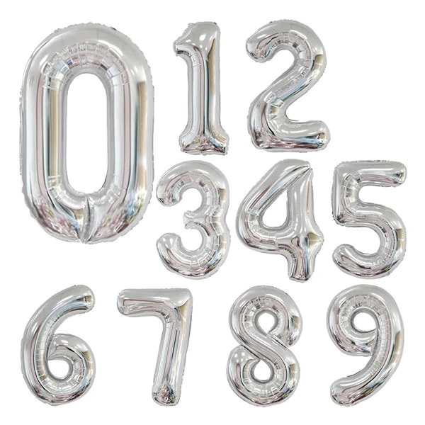 Globo Metalizado Plata Gigante 32" (81 cm) N°7
