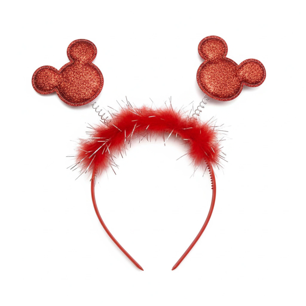 Vincha Antenas Mickey Rojo