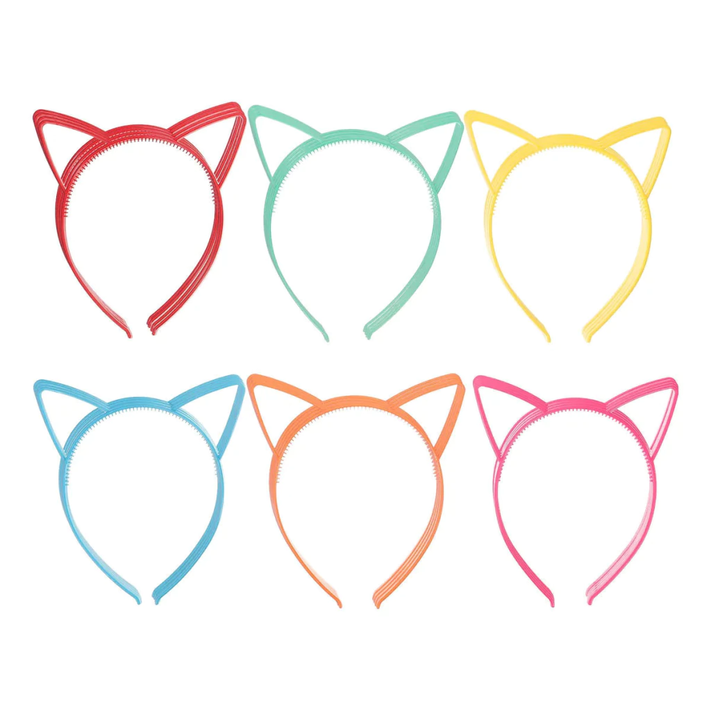 Vincha Lisa Fina Gatito Pastel (Colores Surtidos)