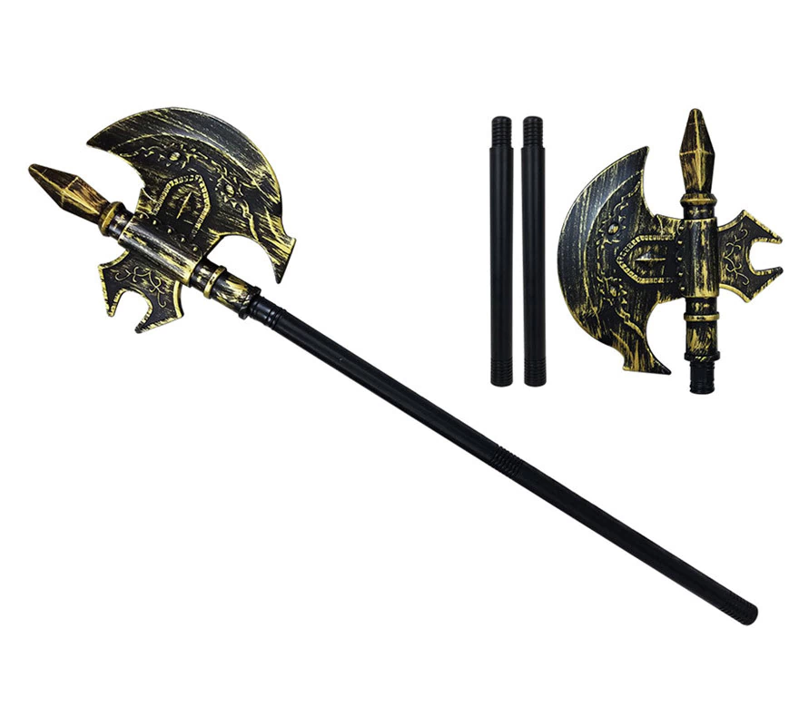 Arma Medieval Halloween Hacha Dorada 115 X21 Cm