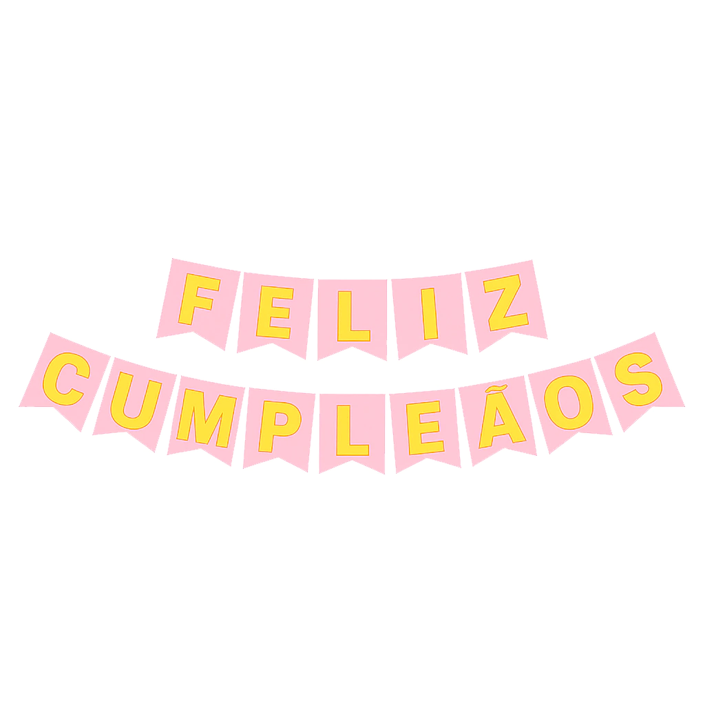 Banderín Neón "Feliz Cumpleaños" Rosa + Cinta