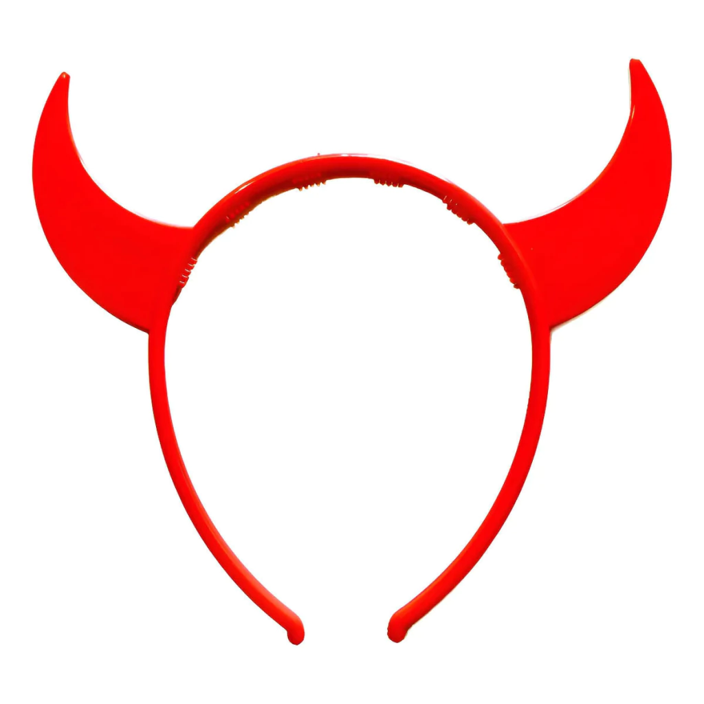 Vincha Diablo Plastica Roja
