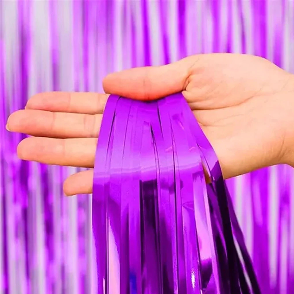 Cortina Metalizada Decorativa Violeta