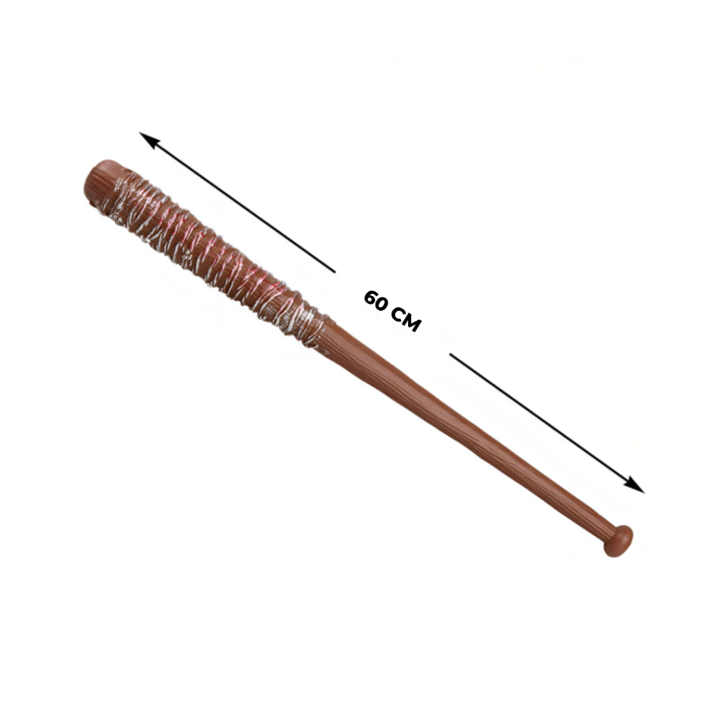 Bate de Béisbol Halloween 60 cm - Tipo Madera con Sangre y Alambre Bronce