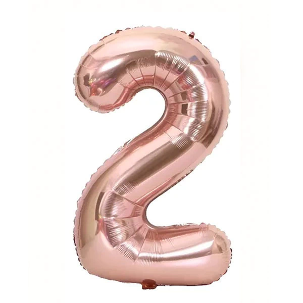 Globo Metalizado Número 2 Rosa Gold 16" (40 cm)
