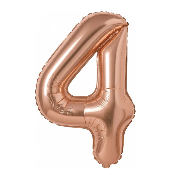 Globo Metalizado Número 4 Rosa Gold 16" (40 cm)