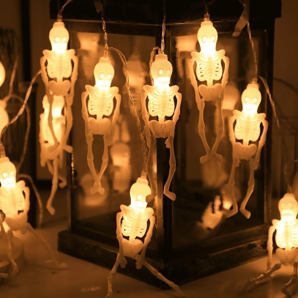 Guirnalda Led 20 Luces Esqueletos 3M Pila Aa Calida