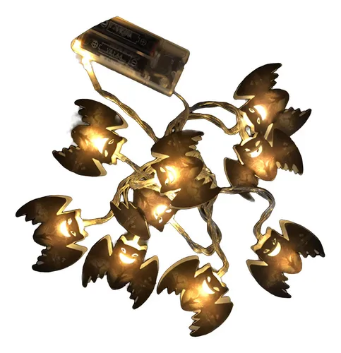 Guirnalda Led 20 Luces Murcielagos 2.80M Pila Aa Calida