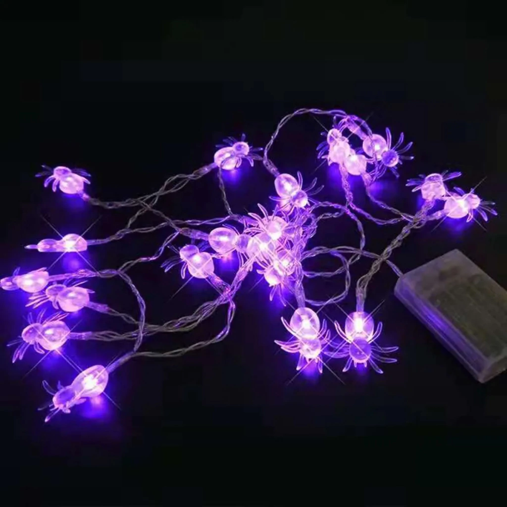 Guirnalda Halloween 20 Luces Arañas Pila Aa Calida