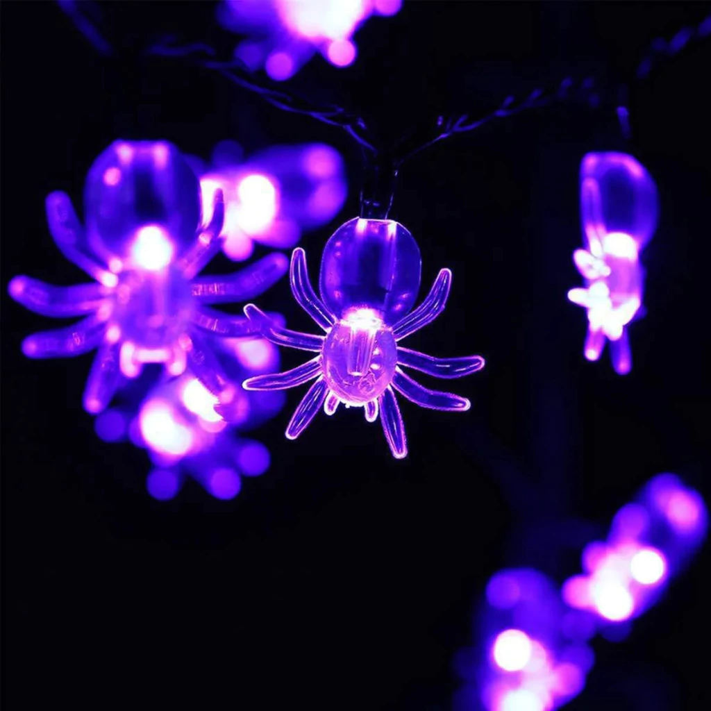 Guirnalda Halloween 20 Luces Arañas Pila Aa Calida