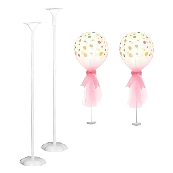 SET PALITO PORTAGLOBO 10MM DIAM 50CM COPA 6CM Y BASE FORMA DE FLOR