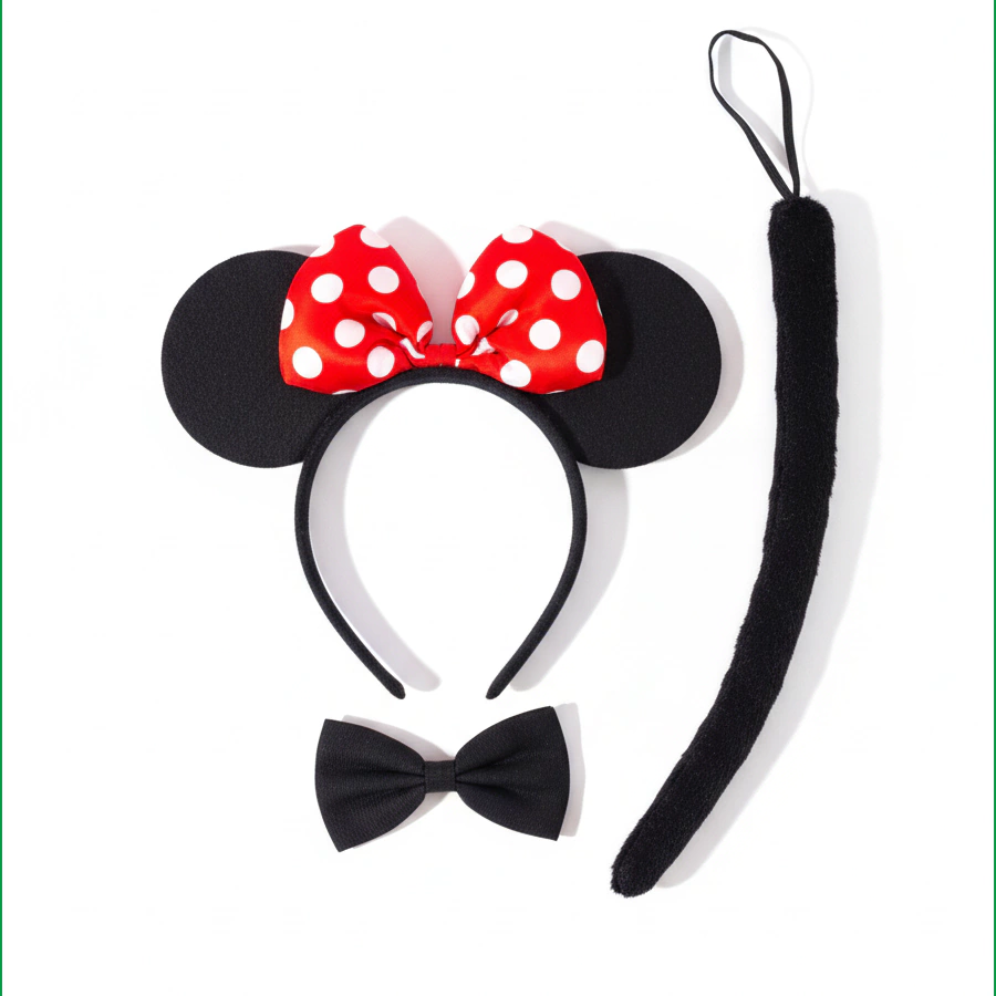 Set Minnie Rosa 3 Piezas (Vincha, Corbata y Cola)