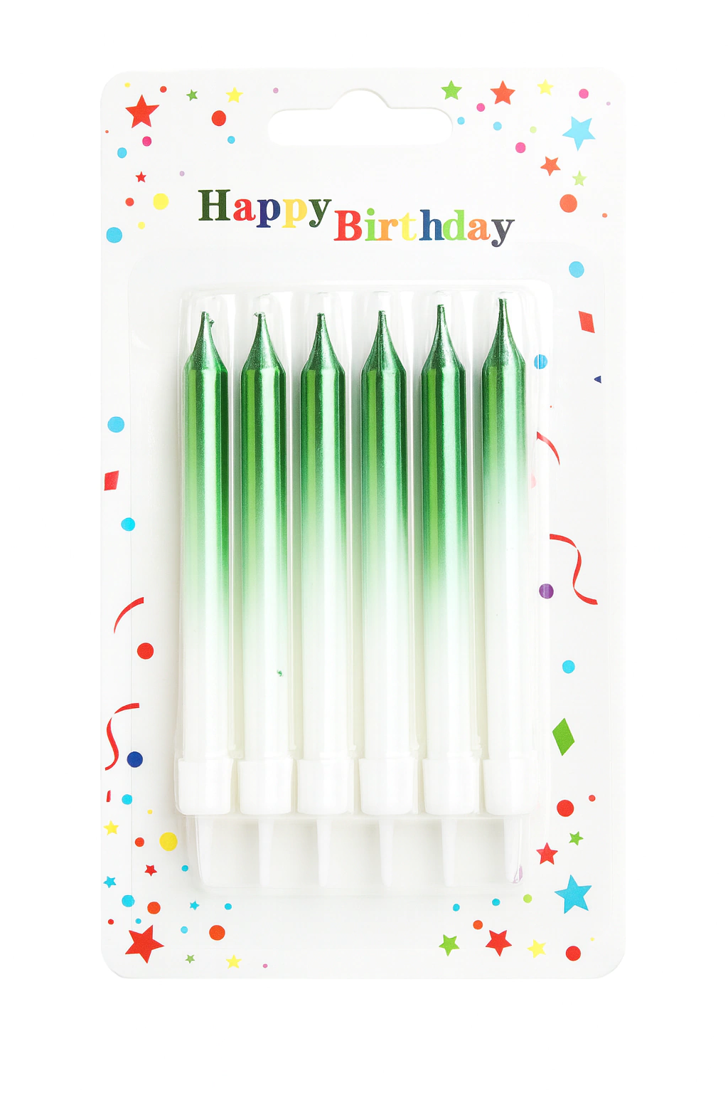 Vela Degradé con Portavela Pack x6 (Verde)