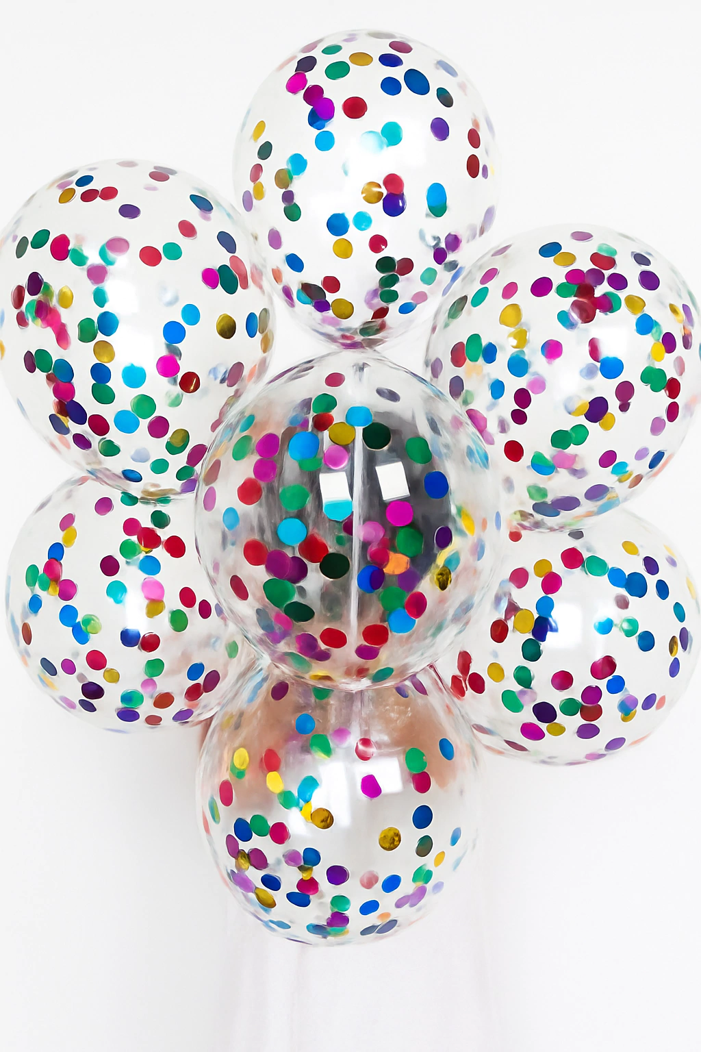 Globos de Látex Cristal con Confetti Multicolor 12'' - Pack x100 Unidades