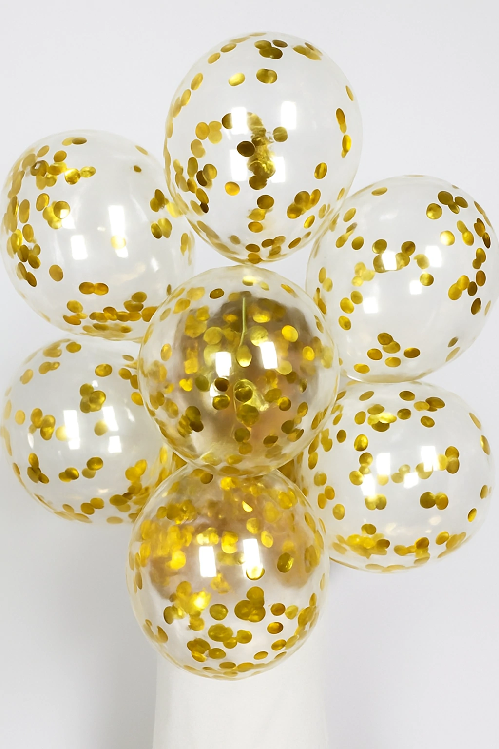 Globos de Látex Cristal con Confetti Dorado 12'' - Pack x100 Unidades