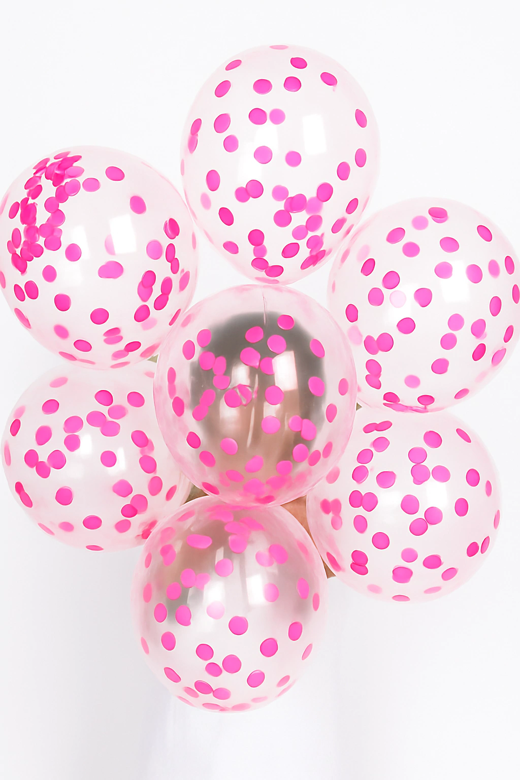 Globos de Látex Cristal con Confetti Rosa 12'' - Pack x100 Unidades