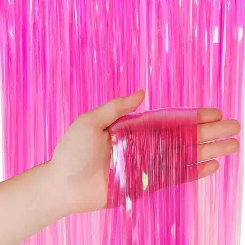 Cortina Brillante Iridiscente Rosa 1x2 m