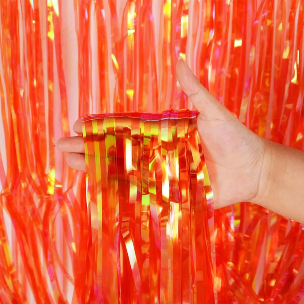 Cortina Brillante Iridiscente Roja 1x2 m