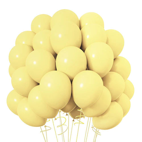 Globos de Látex Pastel Amarillo 10'' (2.2 g) Yehua - Pack x100 Unidades
