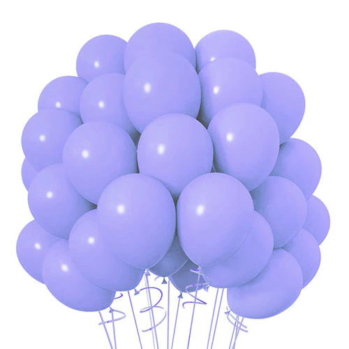 Globos de Látex Pastel Violeta 10'' (2.2 g) Yehua - Pack x100 Unidades