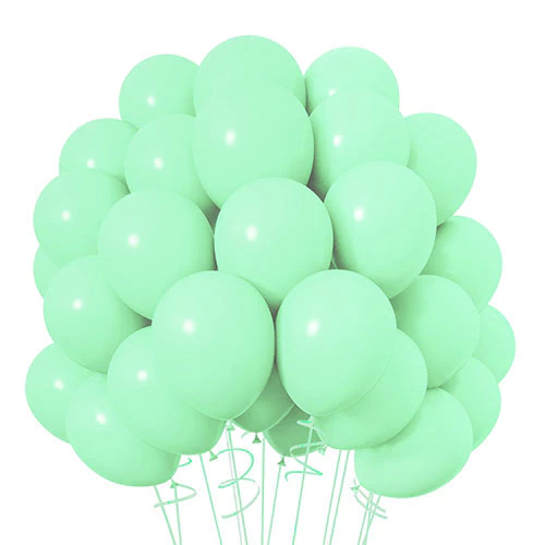 Globos de Látex Pastel Verde 10'' (2.2 g) Yehua - Pack x100 Unidades