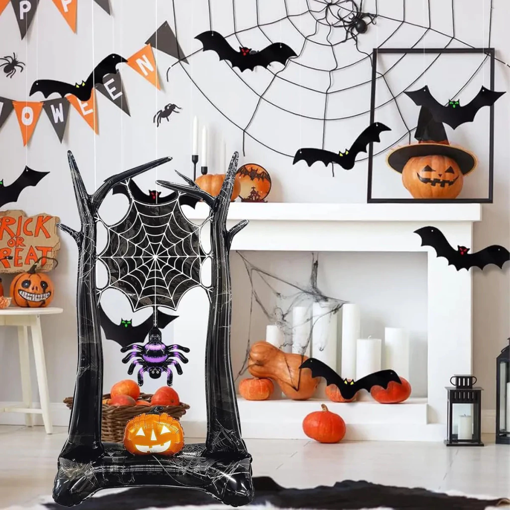 Globo Metalizado Halloween Árbol con Telaraña 1,10 m