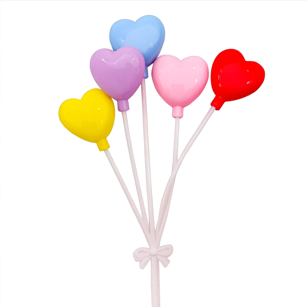 Adorno para Torta - Corazones Multicolor (Pack x5)