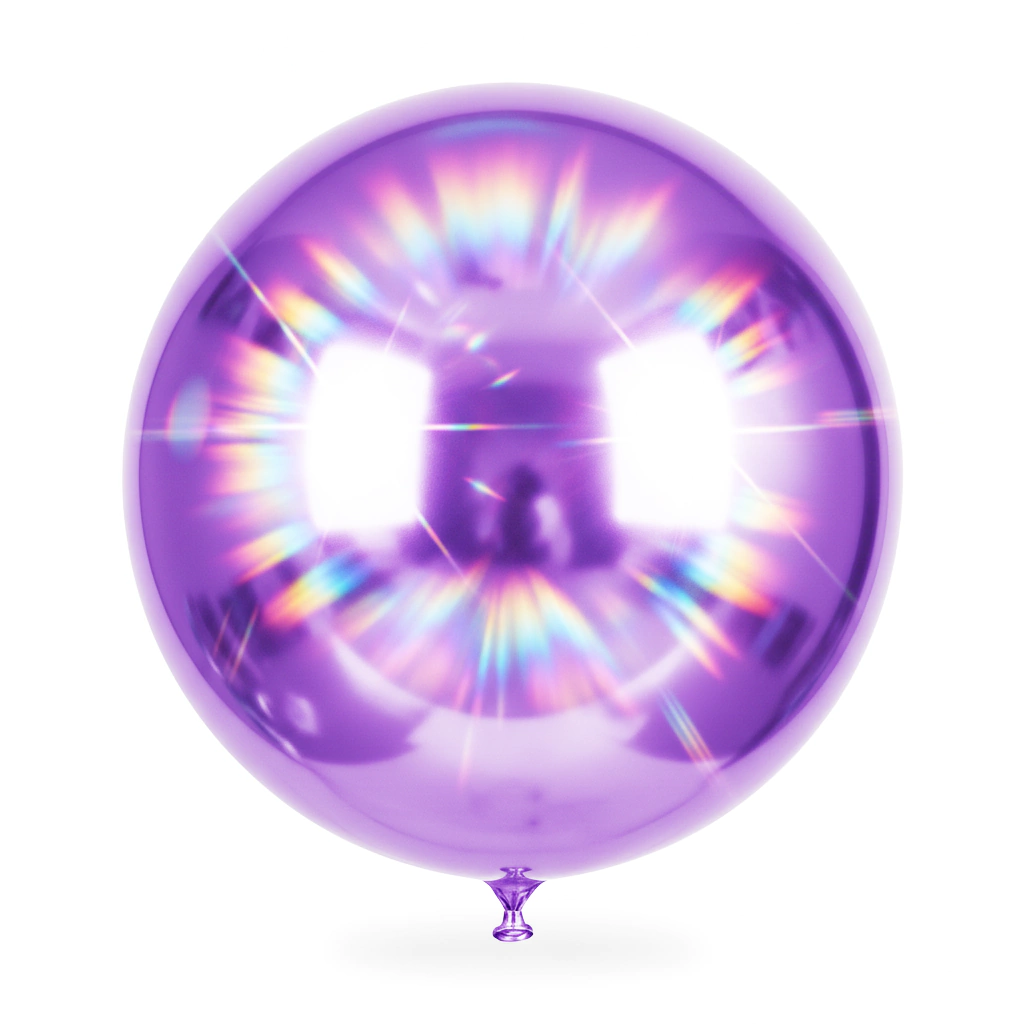 Globo Metalizado Esfera 4D Violeta 22" (56 cm)