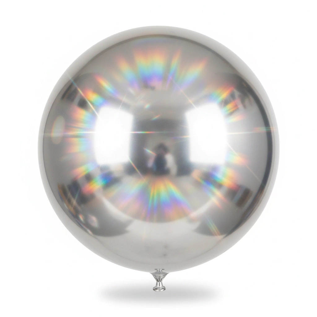 Globo Metalizado Esfera 4D Plata 22" (56 cm)