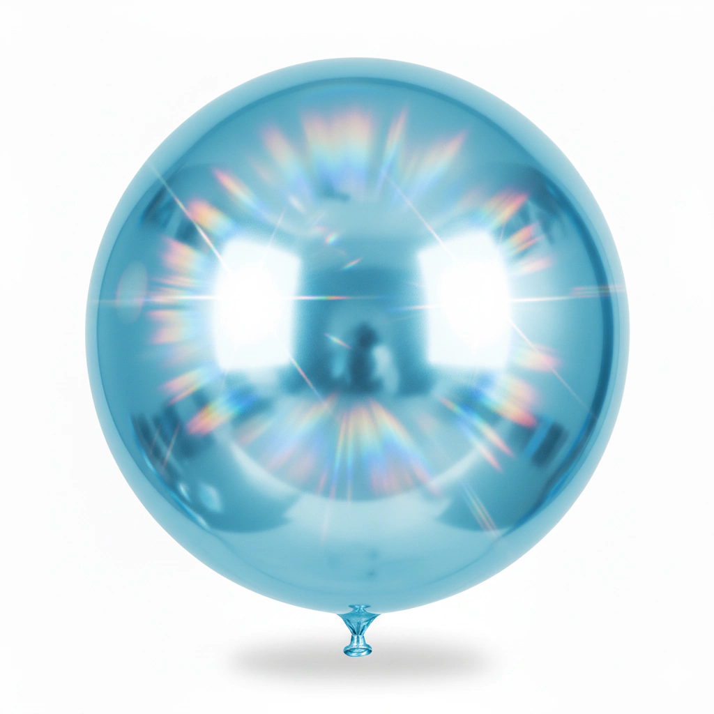 Globo Metalizado Esfera 4D Celeste 22" (56 cm)
