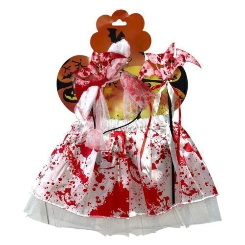 Set Halloween Enfermera Ensangrentada x3 - Pollera, Vincha y Varita