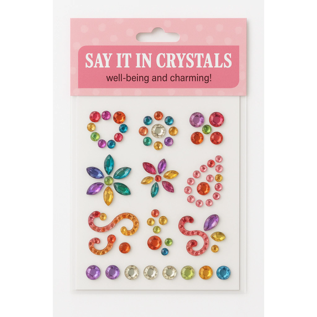 Cristales Gemas Autoadhesivos en Forma y Colores Surtidas Mini