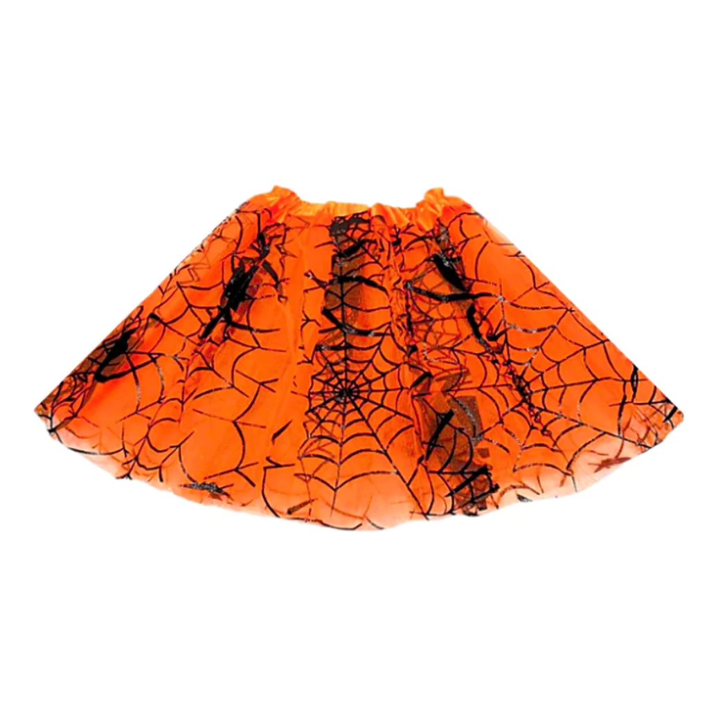 Tutu Halloween 3 Capas 30 Cm - Naranja (Estampado Surtido)