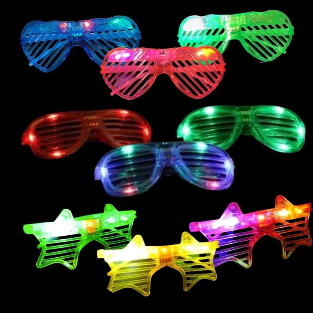 Anteojo Luminoso Rayado Con 3 LED (Colores Surtidos)