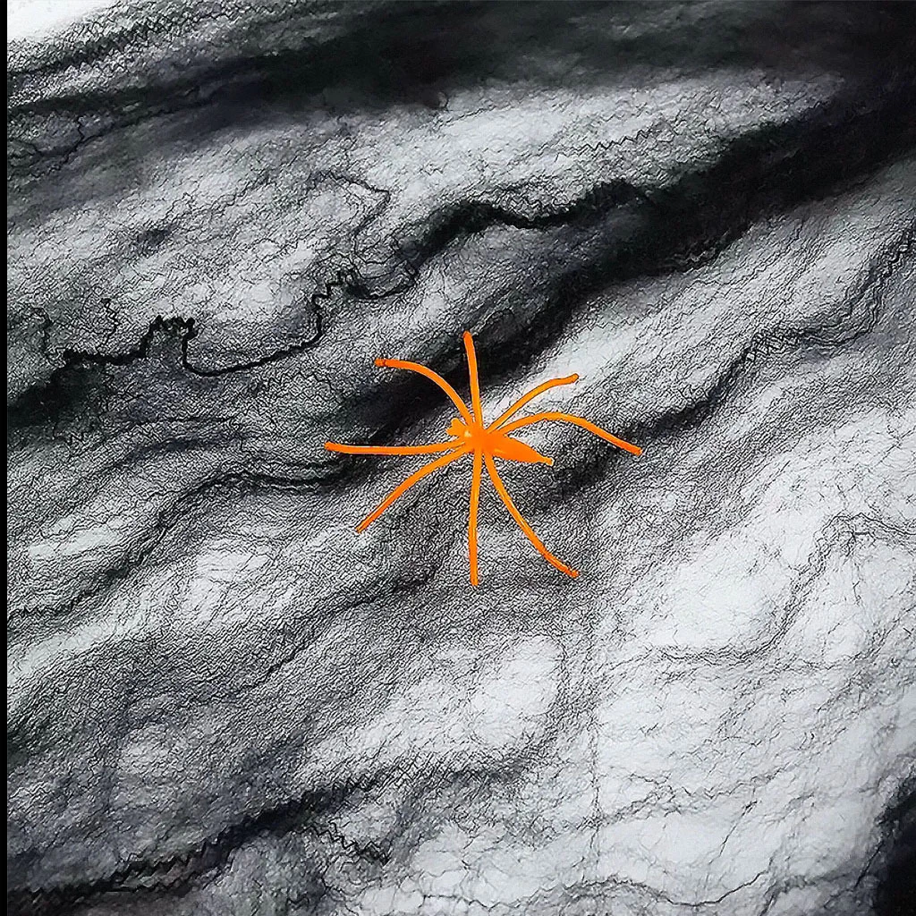 Tela De Araña Negra Con Arañitas (Halloween)