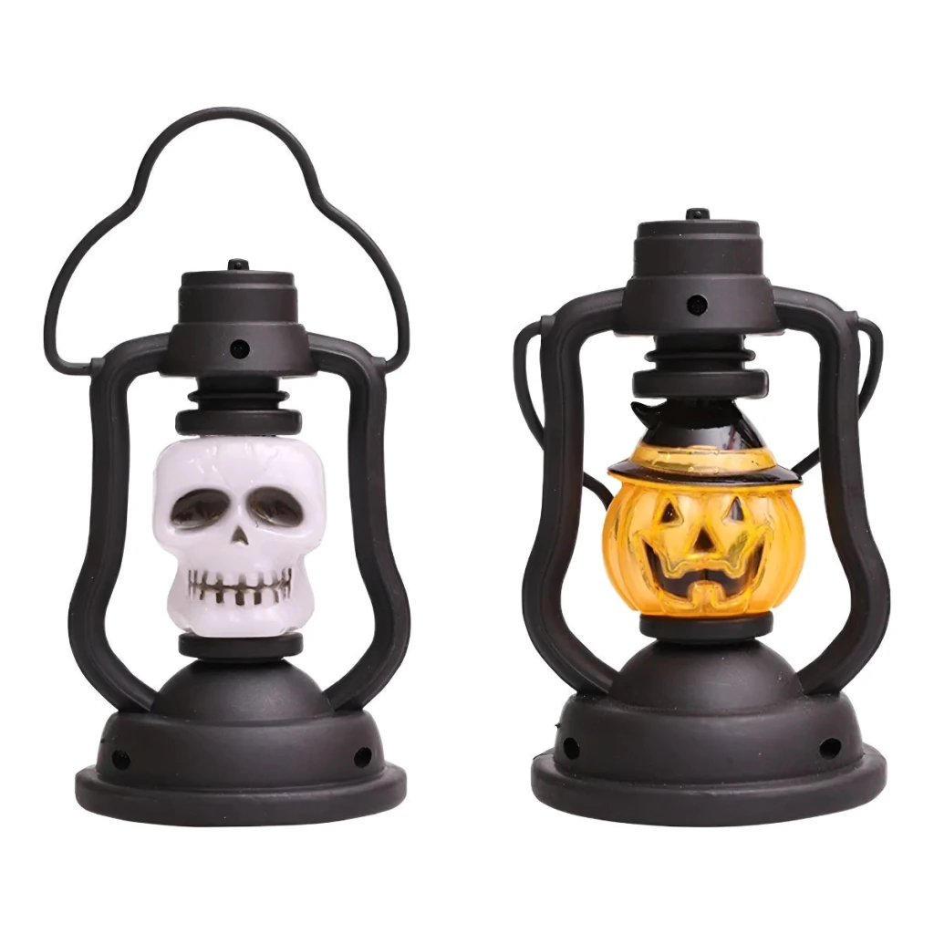 Llavero Vela Halloween Tipo Farol Calabaza/Cráneo (Multicolor)