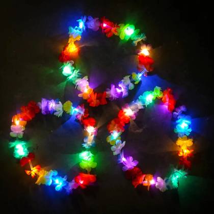 Collar de Flores Doble Luminoso Multicolor