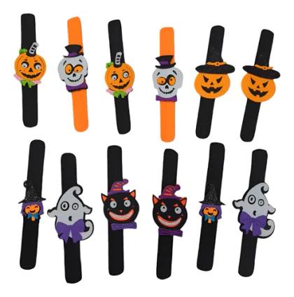 Pulsera Mágica Halloween en Pañolenci con Aplique - Modelos Surtidos x12