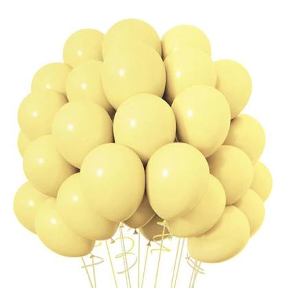 Globos de Látex Pastel Amarillo 10'' (2.2 g) Yehua - Pack x100 Unidades