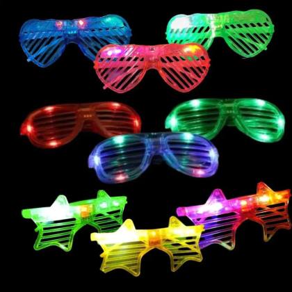 Anteojo Luminoso Rayado Con 3 LED (Colores Surtidos)