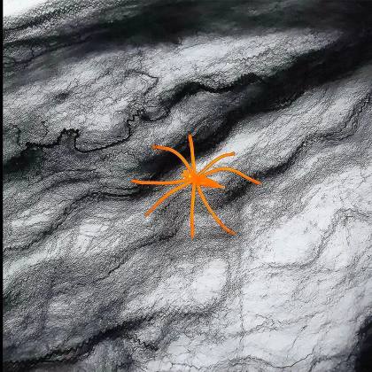 Tela De Araña Negra Con Arañitas (Halloween)